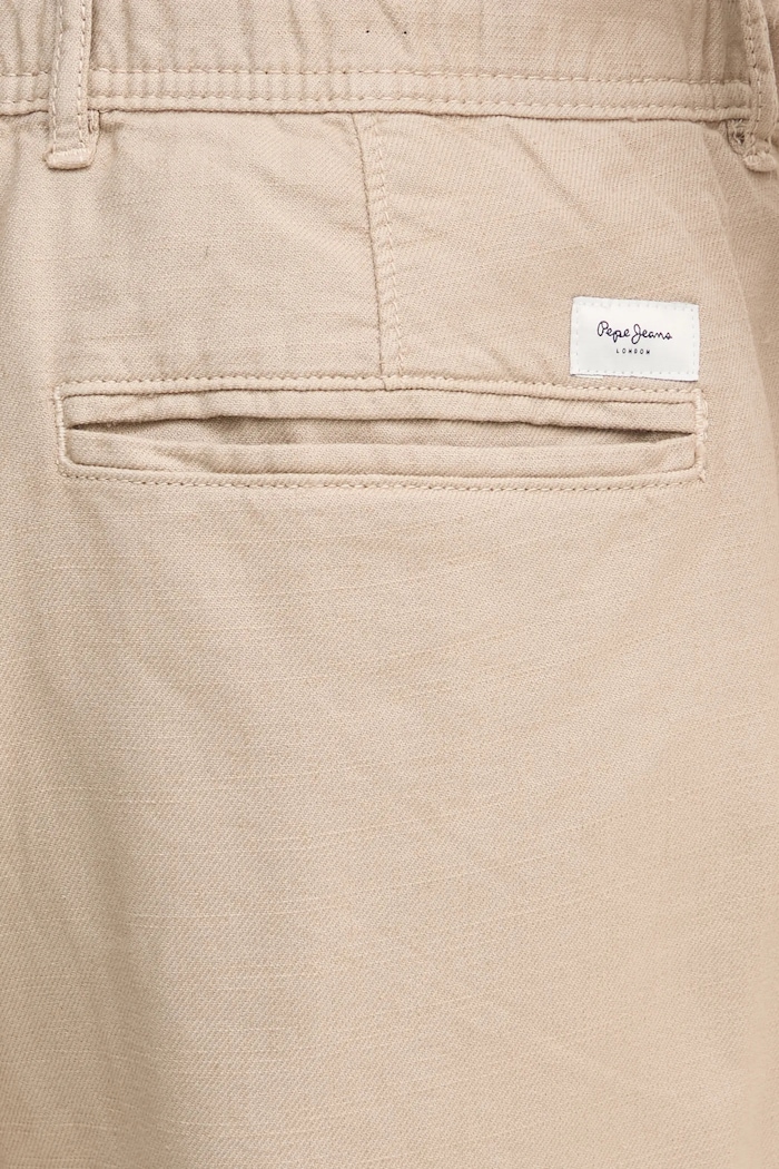 Hlače s dodatkom lana Pepe Jeans LINEN PULL ON PANTS bež PM211872