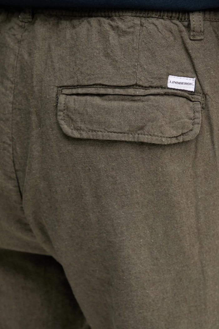 Lněné kalhoty Lindbergh zelená 30.008023.DK.ARMY