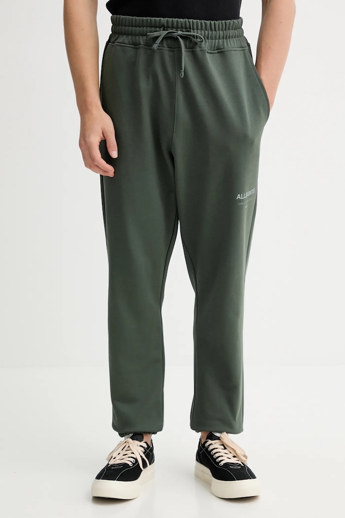 Bavlnené tepláky AllSaints UNDRGRND bavlna zelená M031TB