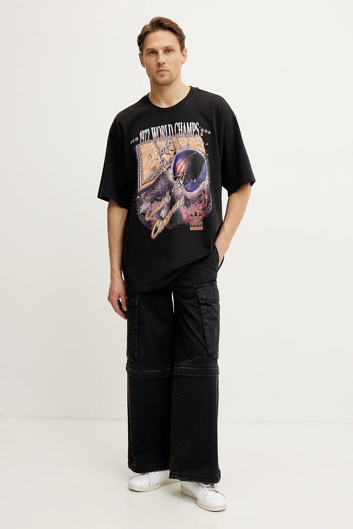 Памучен панталон adidas Originals CARGO PANTS JY6293 черен SS25