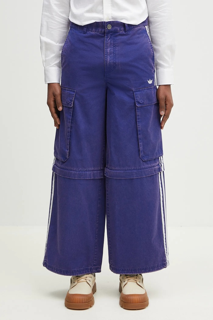 adidas Originals spodnie bawełniane CARGO PANTS bawełna fioletowy JY6294