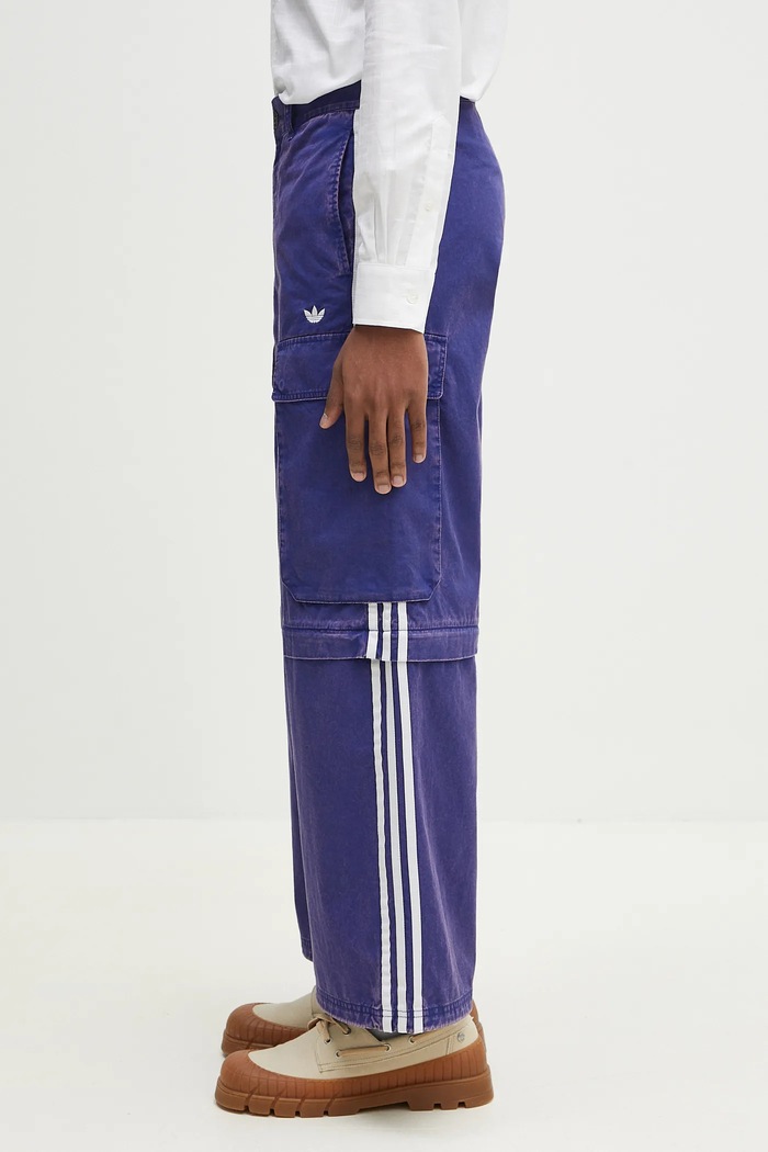 adidas Originals spodnie bawełniane CARGO PANTS JY6294 fioletowy SS25