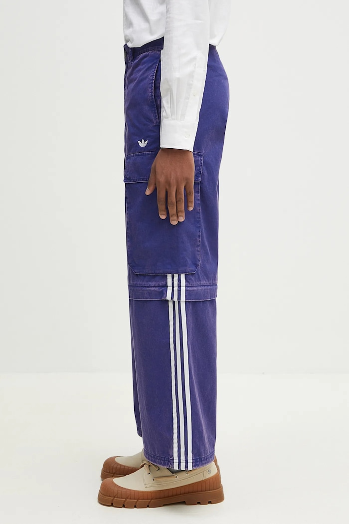 adidas Originals spodnie bawełniane CARGO PANTS JY6294 fioletowy SS25