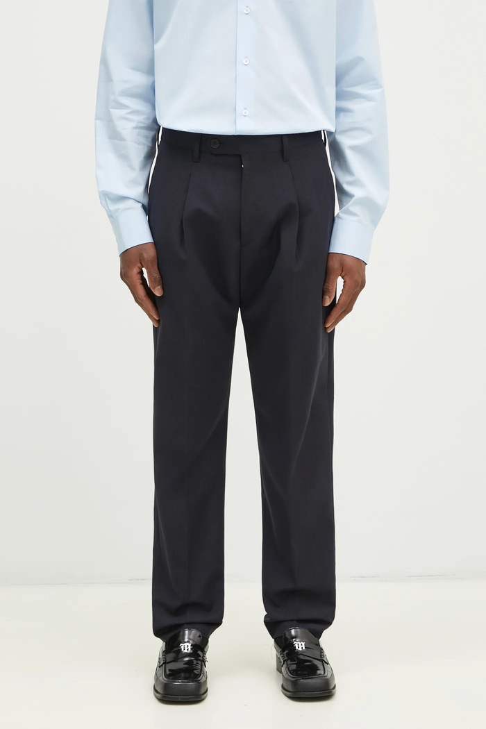 Paul Smith spodnie z domieszką wełny tkanina granatowy M1R.408Z.P02571