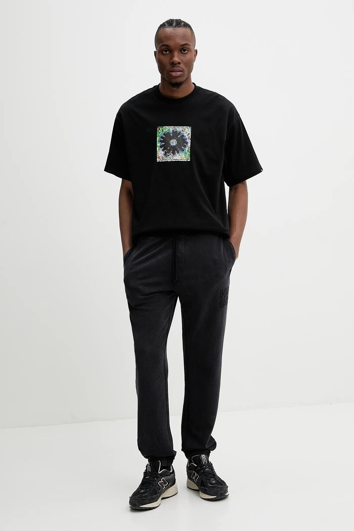 HUGO pantaloni de trening din bumbac 50535287 negru SS25