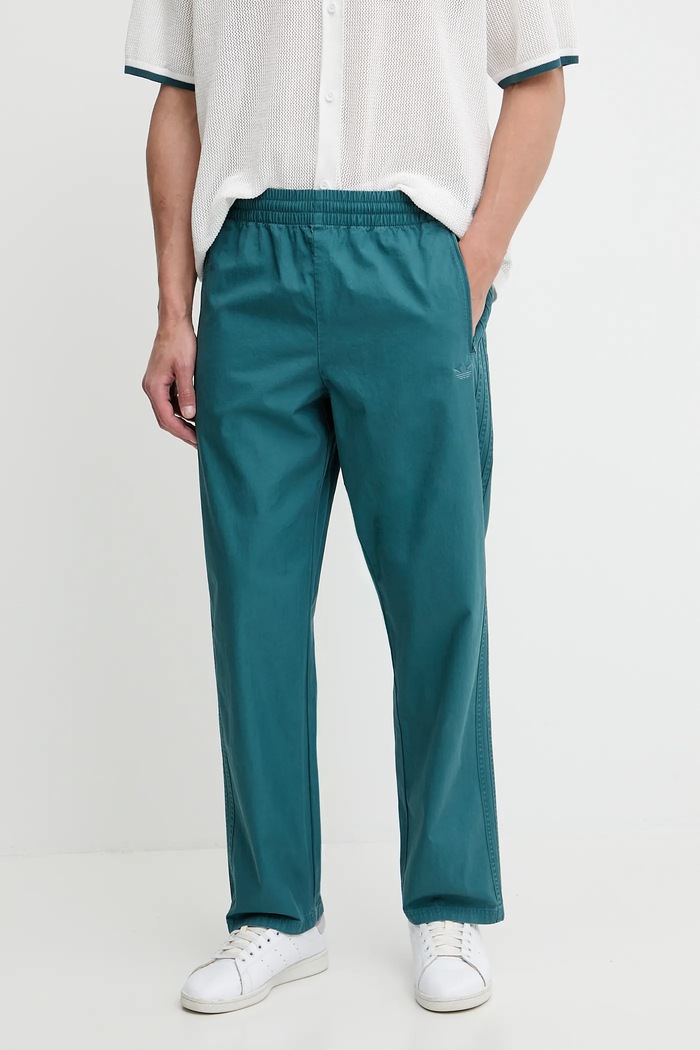 adidas Originals pamut nadrág Firebird Pants sima türkiz KC0688