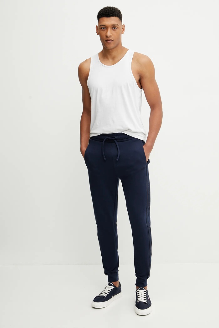 Домашен панталон HUGO LIAM Long pant 50540918 тъмносин AW25