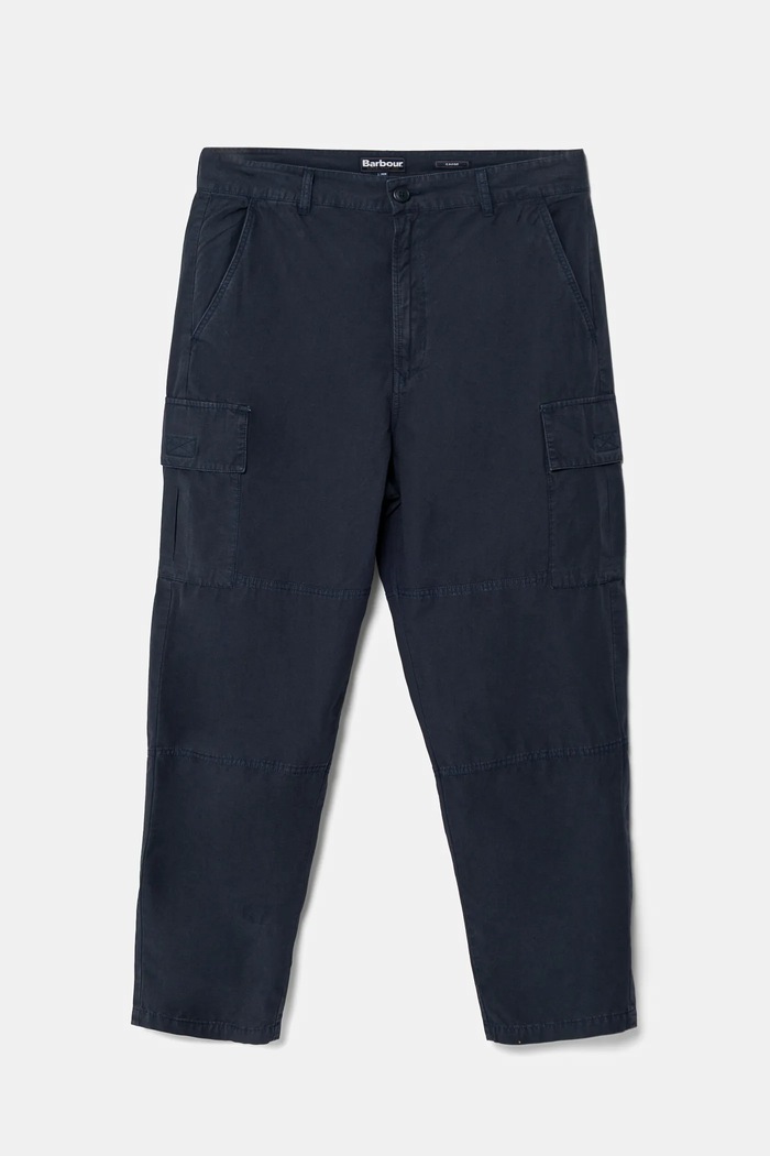 Barbour spodnie bawełniane Relaxed Fit Cargo bawełna niebieski MTR0759