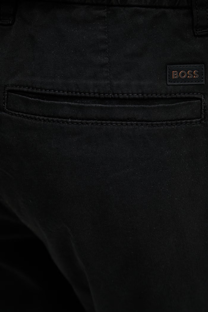 BOSS Orange pantaloni scurți chinos pentru bărbați, din bumbac cu elastan negru 50536885