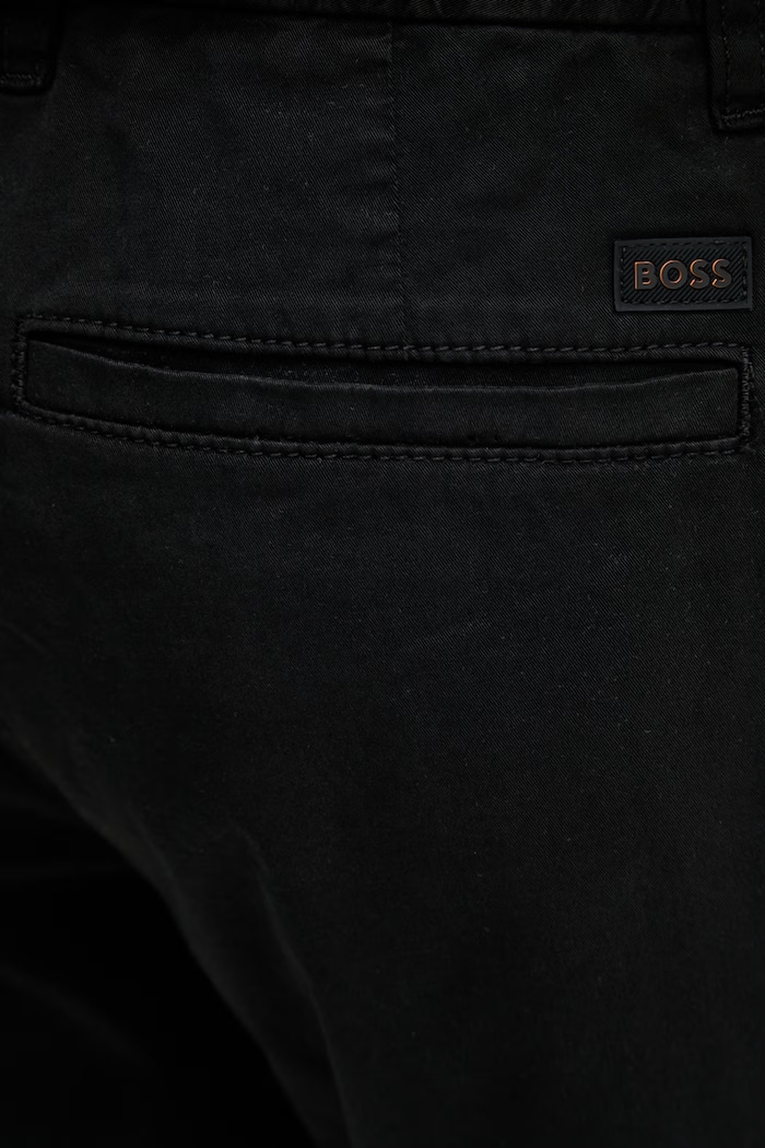 BOSS Orange pantaloni scurți chinos pentru bărbați, din bumbac cu elastan negru 50536885