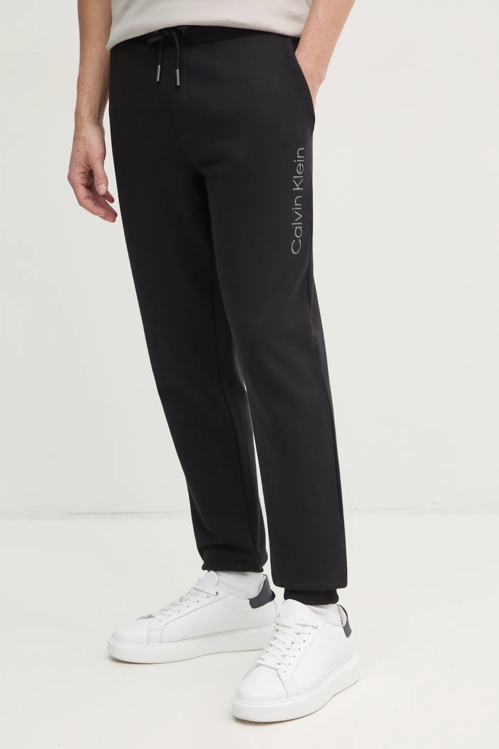 Bavlněné tepláky Calvin Klein pletenina černá K10K114254
