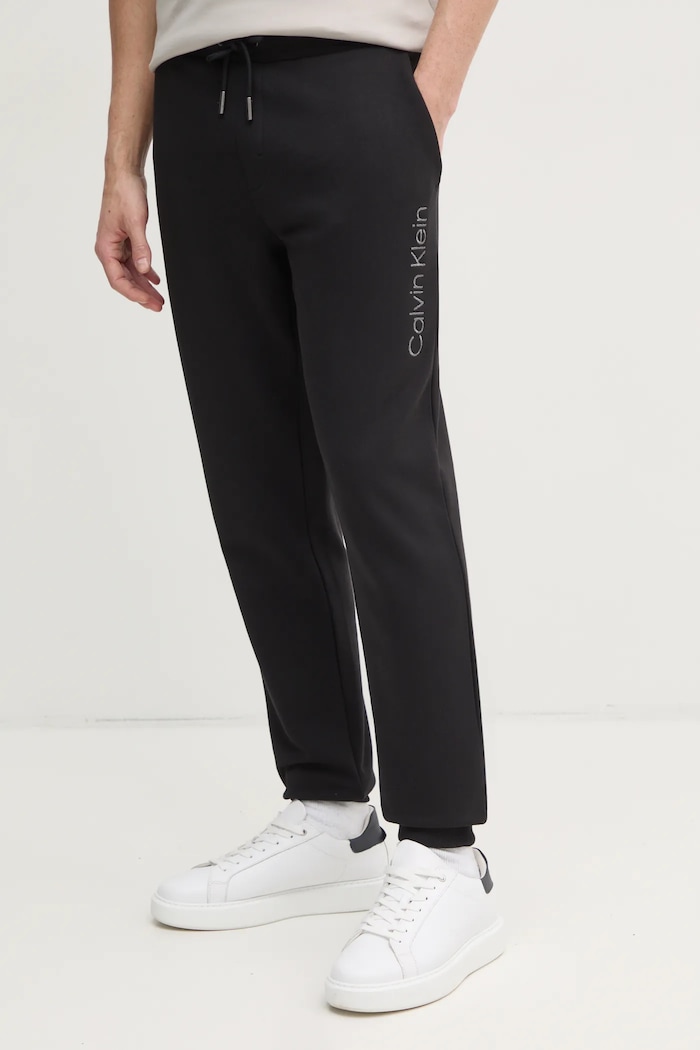 Bavlněné tepláky Calvin Klein pletenina černá K10K114254