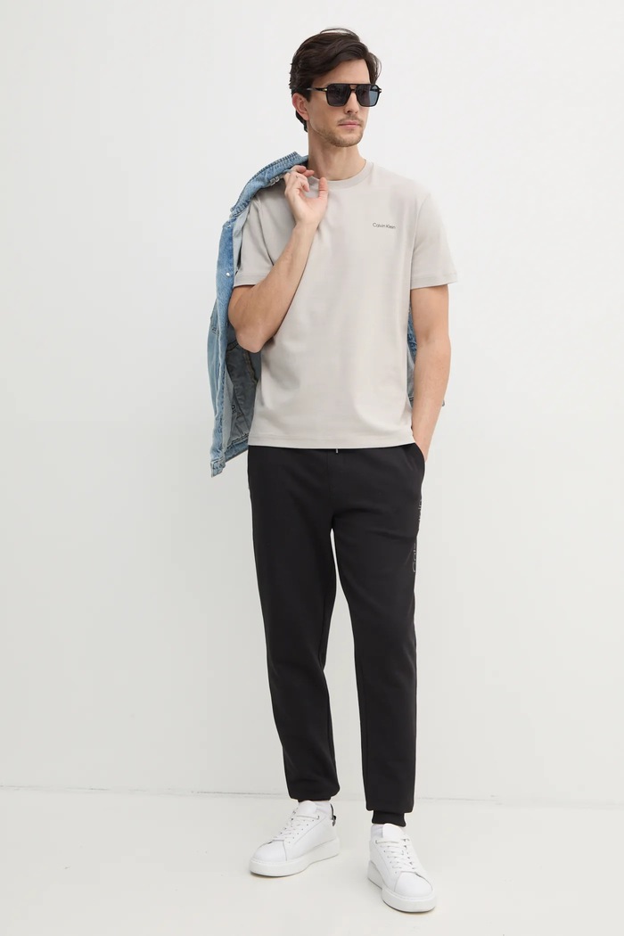 Bavlněné tepláky Calvin Klein K10K114254 černá SS25