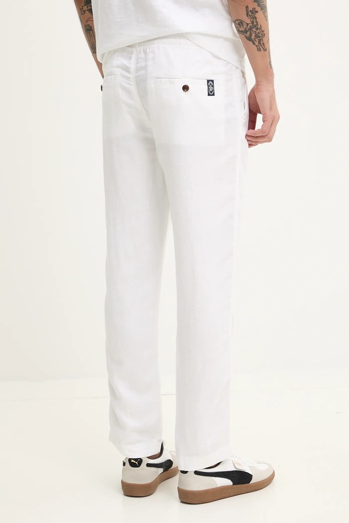 Oblačila Lanene hlače Superdry M7011318A.01C bela