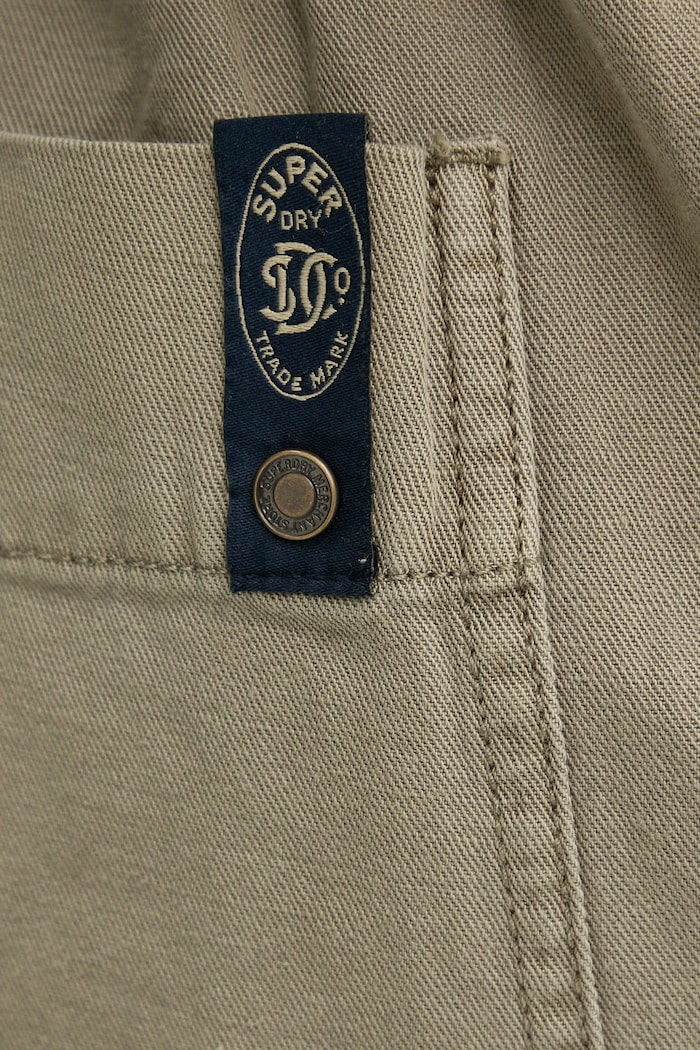 Nohavice s prímesou ľanu Superdry zelená M7011395A.1KH