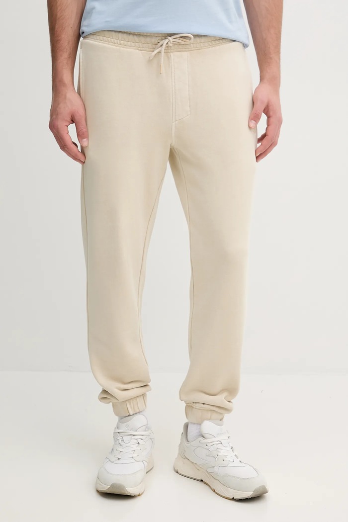 Calvin Klein Jeans spodnie dresowe bawełniane bawełna beżowy J30J327252