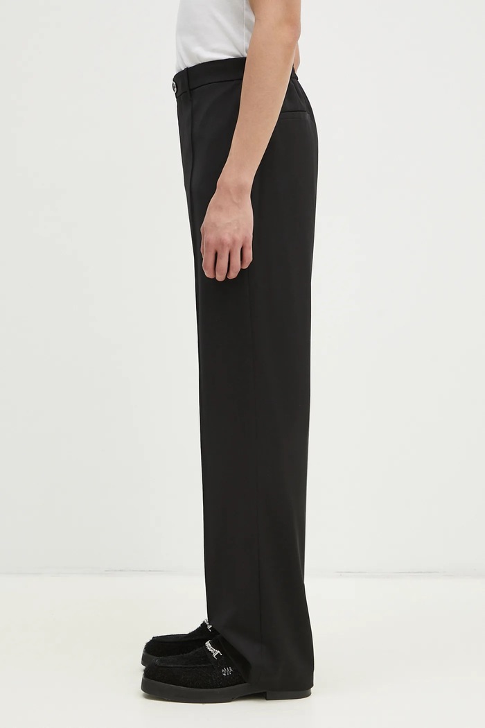 Helmut Lang gyapjú nadrág Relaxed Trouser.Suit O09HM205 fekete SS25