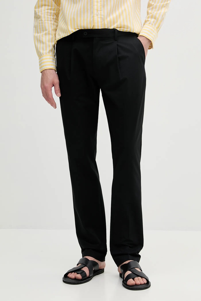 Nohavice Tommy Hilfiger látka čierna MW0MW39317