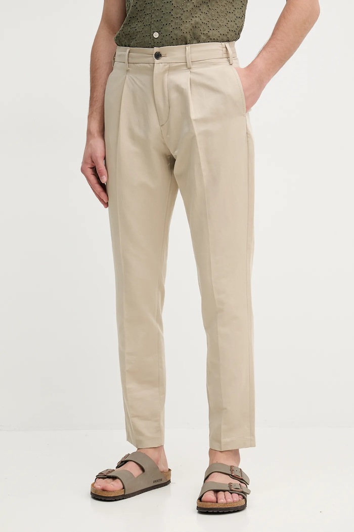 Tommy Hilfiger spodnie tkanina beżowy MW0MW38861