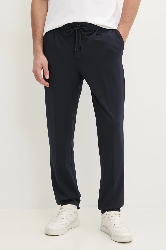 Tommy Hilfiger spodnie z elastanem granatowy MW0MW39197