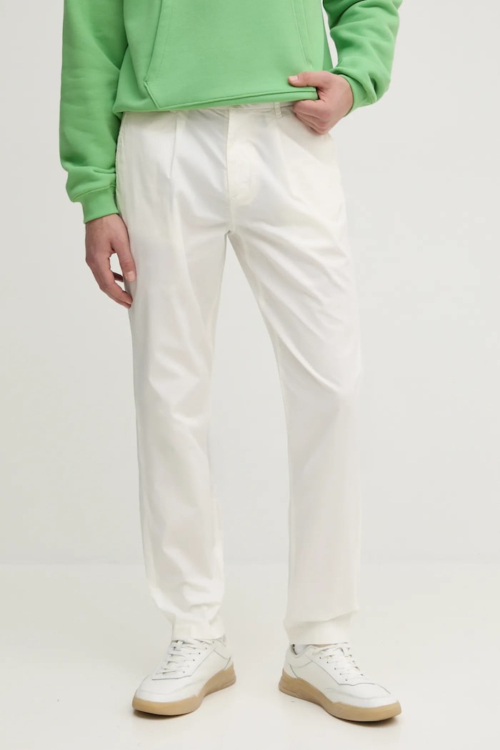 Kalhoty Tommy Hilfiger látka béžová MW0MW38796