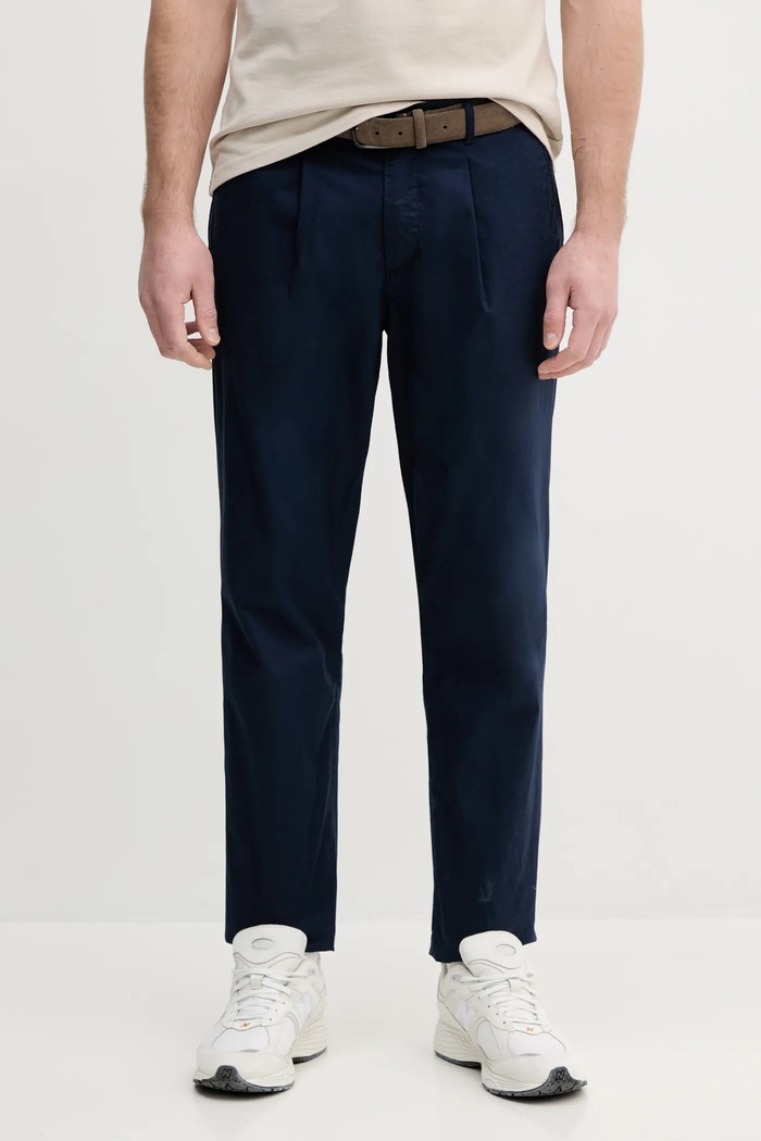 Hlače Tommy Hilfiger bez uzorka mornarsko plava MW0MW38796