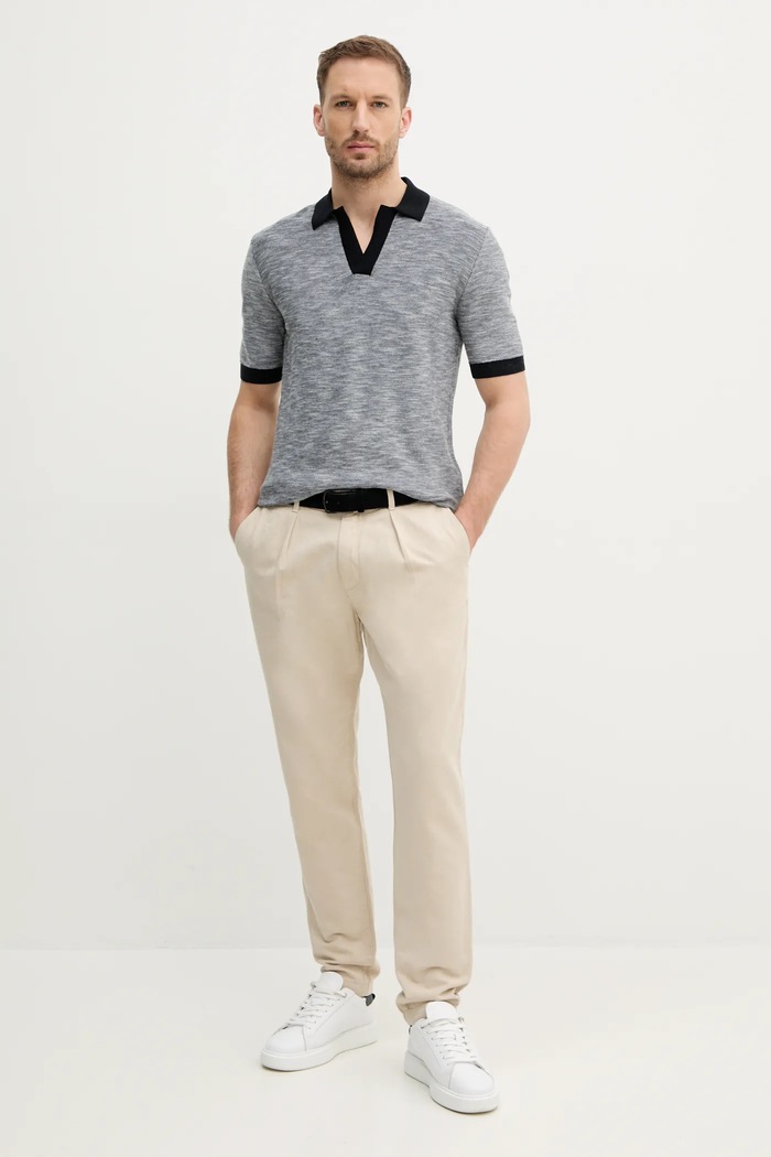 Tommy Hilfiger nadrág vászonkeverékből MW0MW38798 bézs SS25