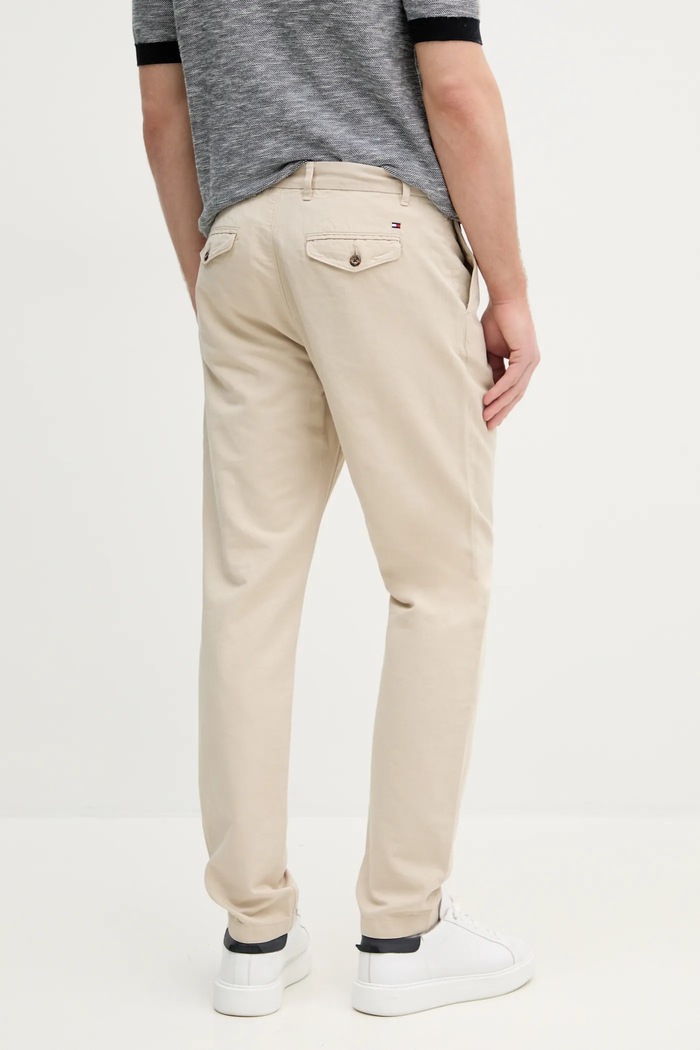 Ruházat Tommy Hilfiger nadrág vászonkeverékből MW0MW38798 bézs