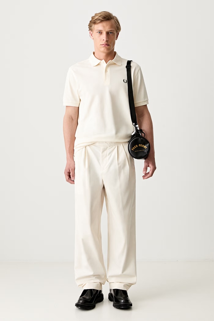 Fred Perry nohavice s bavlnou pánske T9128.560 béžová