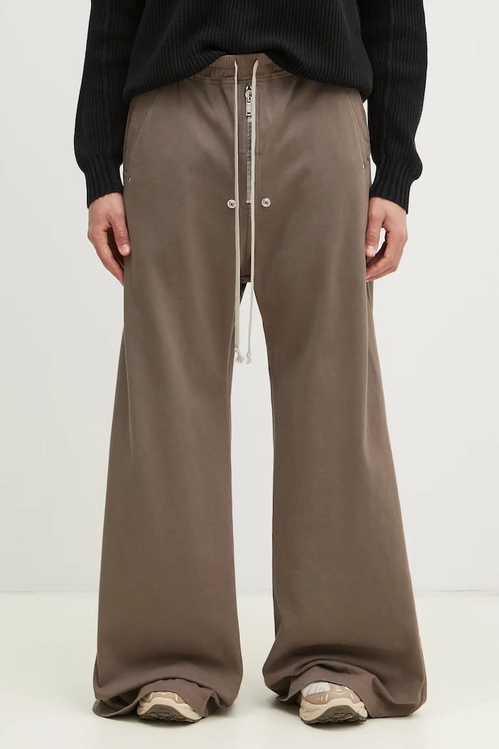 Rick Owens pantaloni de trening din bumbac Geth Belas uni gri DU01E3378.RIG