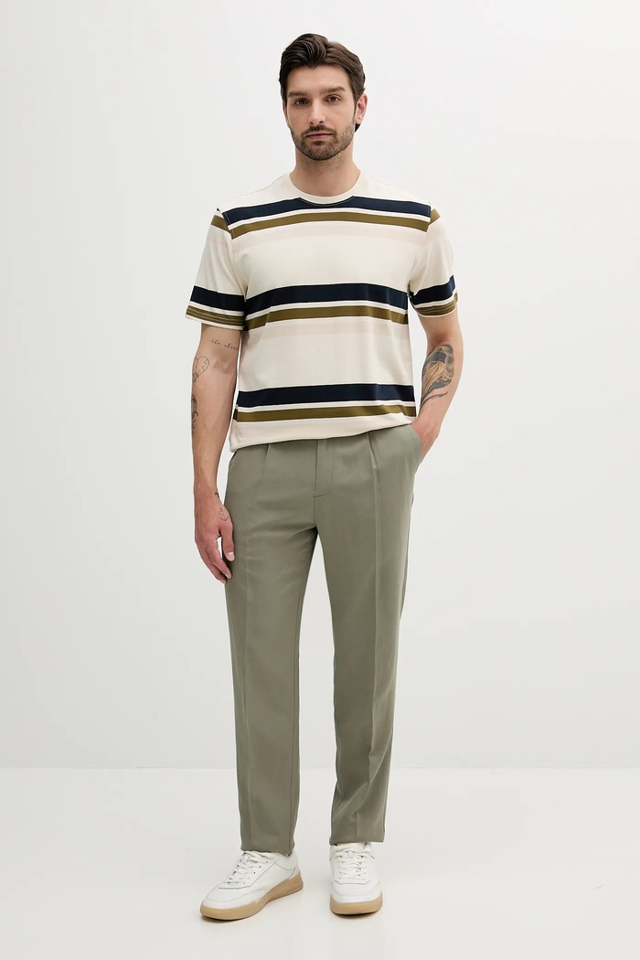 Παντελόνι με λινό μείγμα Marciano by Guess MAX 5GHB17.2310Z πράσινο SS25