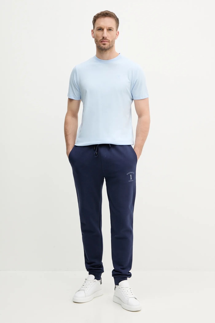 Hackett London spodnie dresowe bawełniane HM581338 granatowy SS25