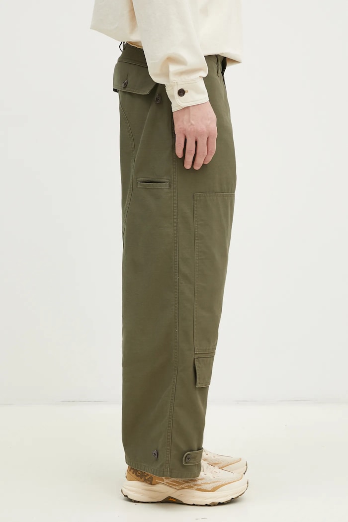 Памучен панталон Human Made Air Force Pants зелен HM29PT009