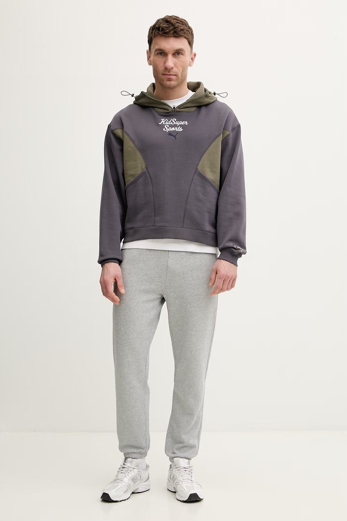 Bavlnená mikina Puma PUMA x KIDSUPER Pants 630932 fialová SS25