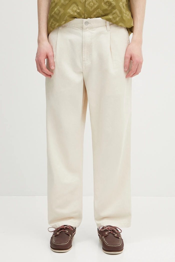 Carhartt WIP pantaloni in cotone Albert Pant cotone beige I034804.502