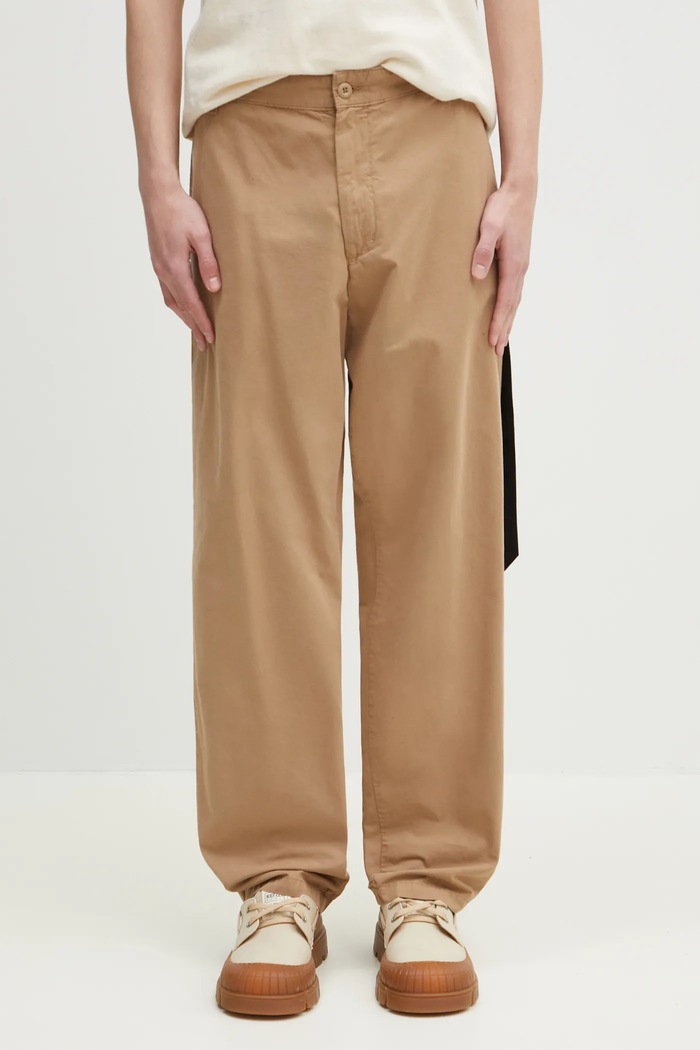 Carhartt WIP cotton trousers Calder Pant fabric beige I033128.8YGD