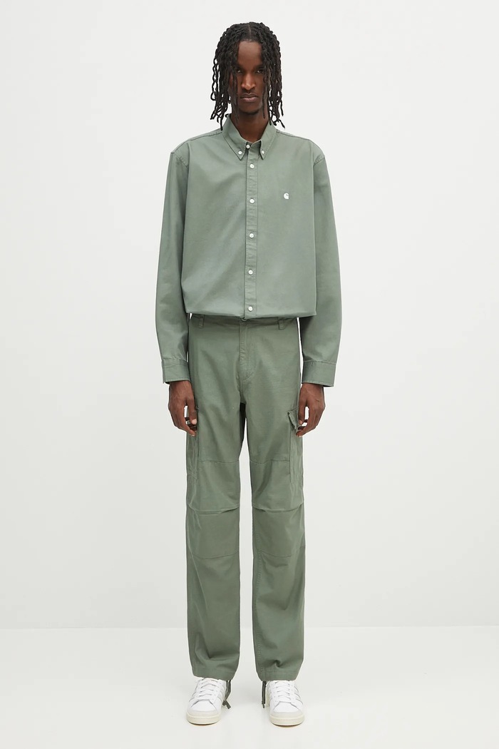 Carhartt WIP cotton trousers Aviation Pant I032468.1YF02 green