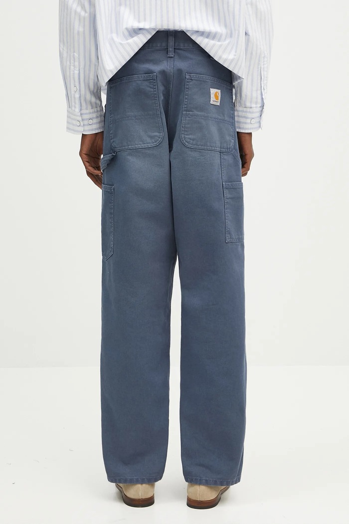 Abbigliamento Carhartt WIP pantaloni in cotone Double Knee Pant I034796.2OT4O blu