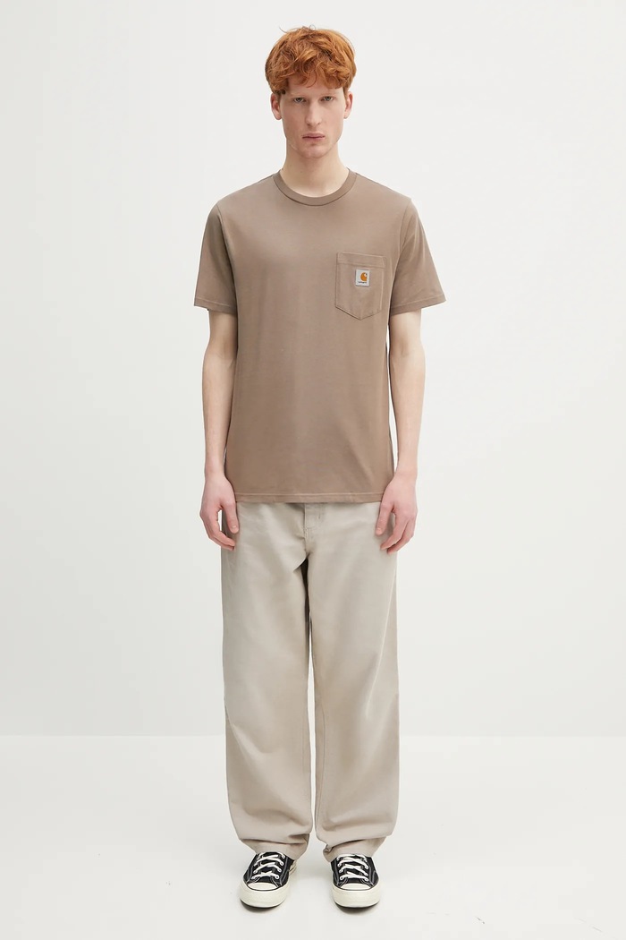 Carhartt WIP pantaloni in cotone Single Knee Pant I034798.2OR4O beige