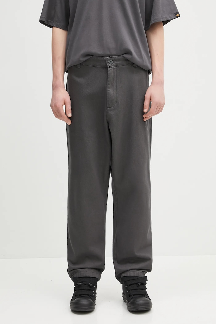 Alpha Industries pantaloni in cotone Alpha Chino Pant Relaxed cotone grigio 146202.684