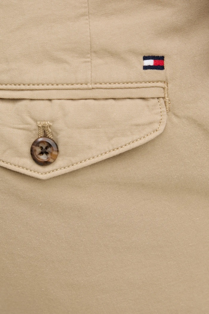 Nohavice s prímesou ľanu Tommy Hilfiger béžová MW0MW38792