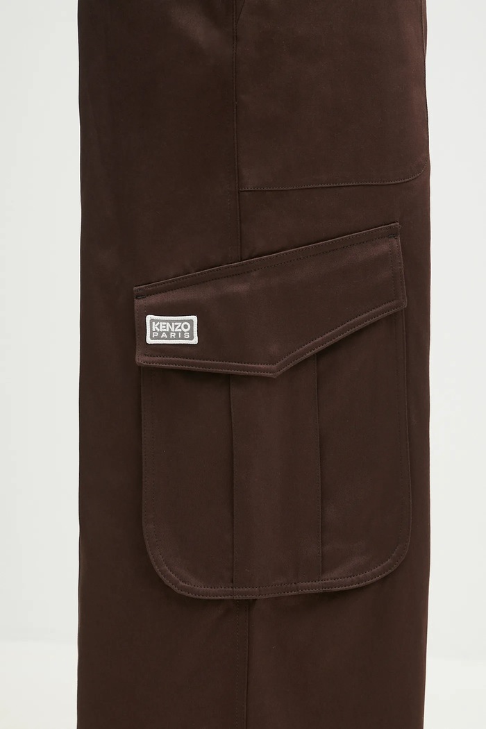 Pamučne hlače Kenzo FF55PA2449GF.90 smeđa