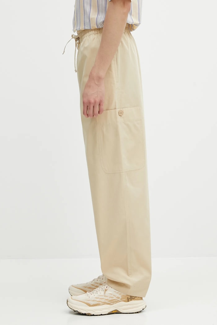 Kenzo nohavice cargo bavlnené pánske FF55PA5019SC.11 béžová SS25