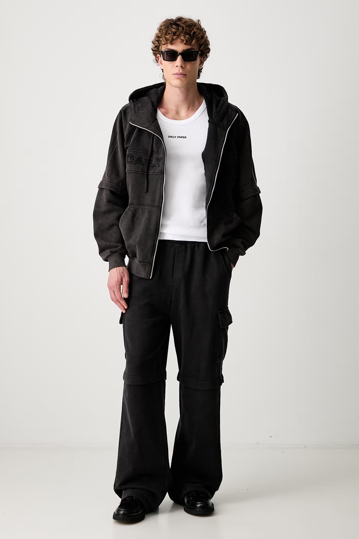 Daily Paper cotton joggers Garment Wash Pants 2511010 black