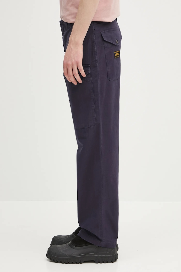 Памучен панталон Human Made Straight Cargo Pants HM29PT010 тъмносин SS25