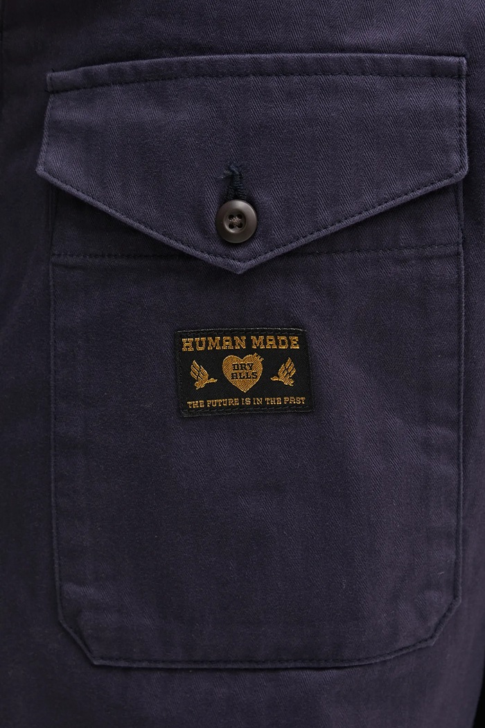 Памучен панталон Human Made Straight Cargo Pants тъмносин HM29PT010