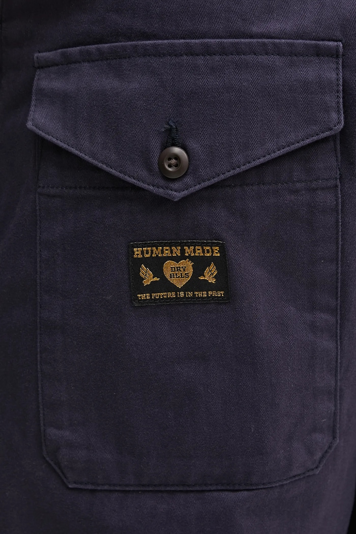 Памучен панталон Human Made Straight Cargo Pants тъмносин HM29PT010