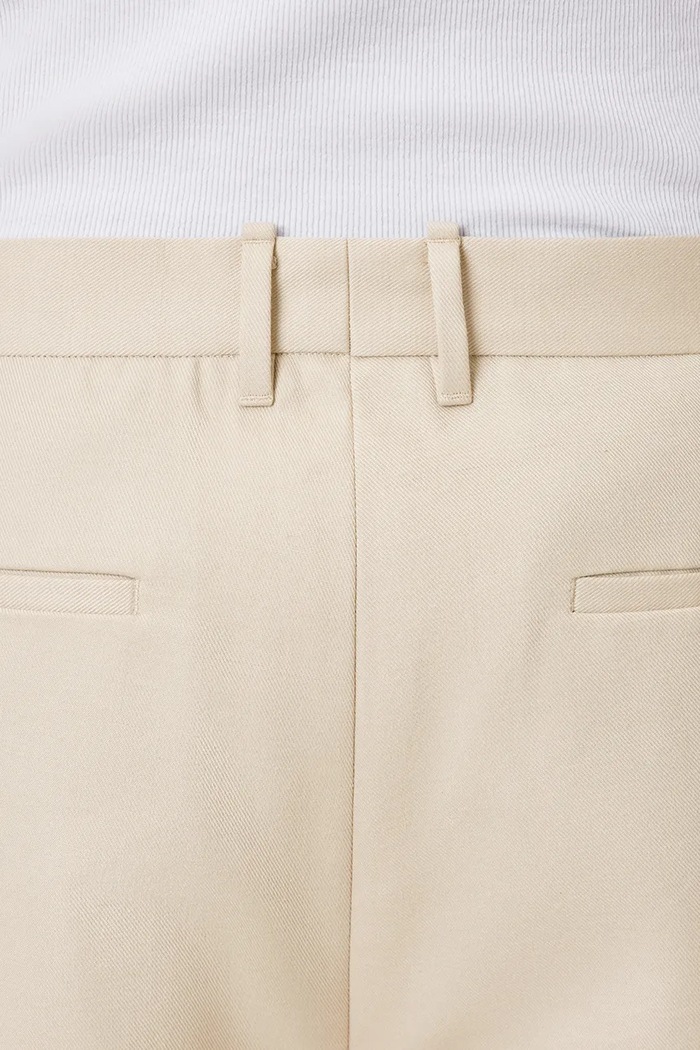 AllSaints spodnie z domieszką wełny TALLIS beżowy M032TB