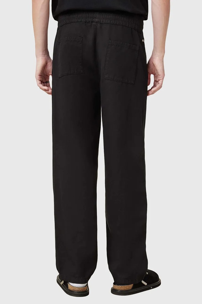AllSaints spodnie z domieszką lnu HANBURY M038TC czarny