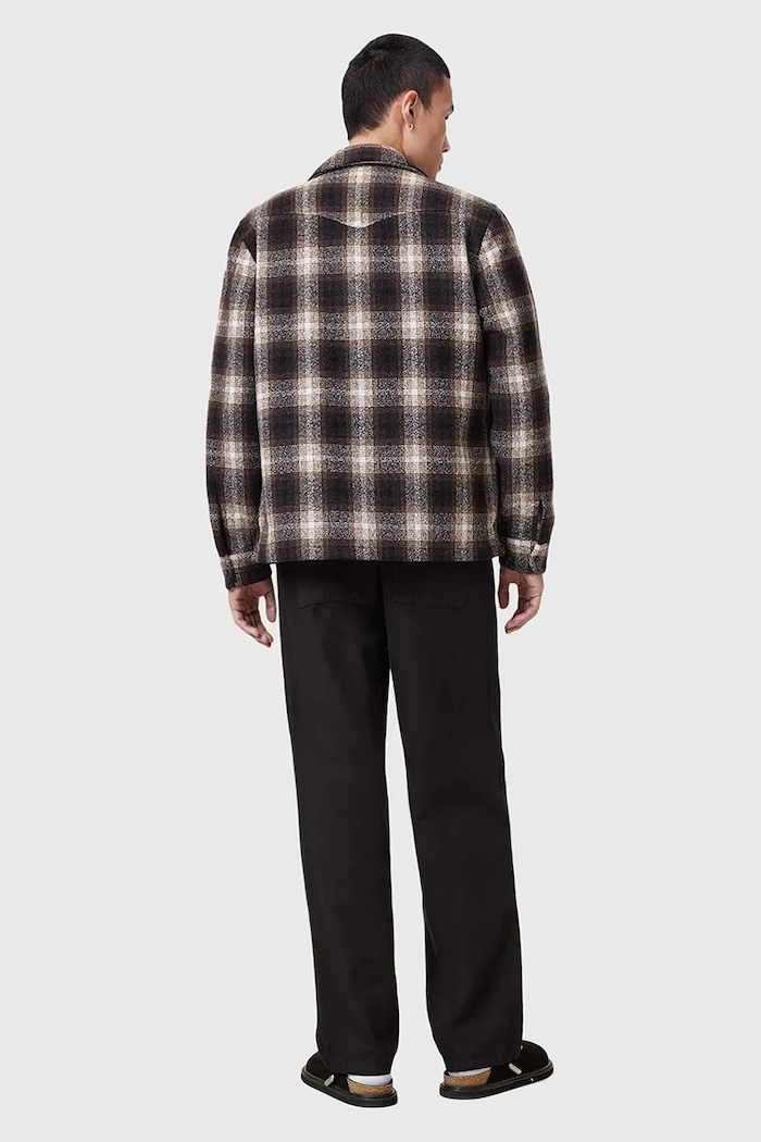 AllSaints spodnie z domieszką lnu HANBURY M038TC